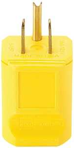 Arrow Hart AH5965Y Electrical Plug, 2 -Pole, 15 A, 125 V, Male, NEMA: NEMA 5-15, Yellow