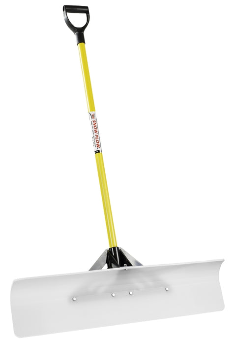 The Snowplow 50536 Snow Pusher, 36 in W Blade, UHMW Polyethylene Blade, Fiberglass Handle, D-Grip Handle, 43 in L Handle