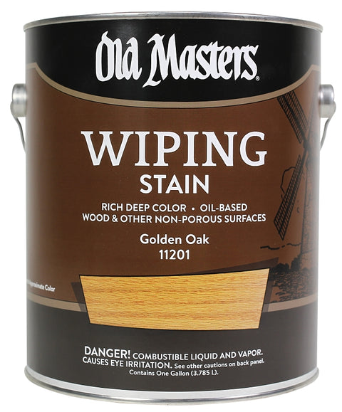 Old Masters 11201 Wiping Stain, Golden Oak, Liquid, 1 gal, Can, Pack of 2