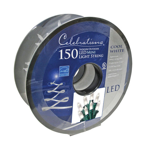 Celebrations Mini LED Light Set Cool White 37 ft. L 150 lights
