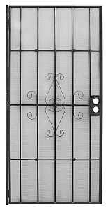 Precision Regal Series 3818BK3068 Door Screen, 80 in L, 36 in W, Steel, Black