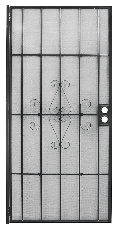 Precision Regal Series 3818BK3068 Door Screen, 80 in L, 36 in W, Steel, Black