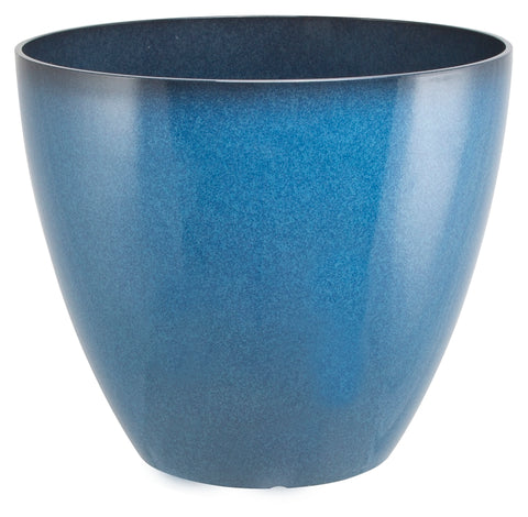 Landscapers Select PT-S080 Planter, 15 in Dia, 12-3/4 in H, Round, Resin, Blue, Blue, Pack of 6