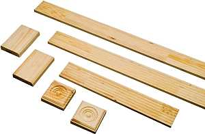 Waddell FCS37 Door Moulding Set, 3-1/4 in W, Casing Profile, Pine Wood