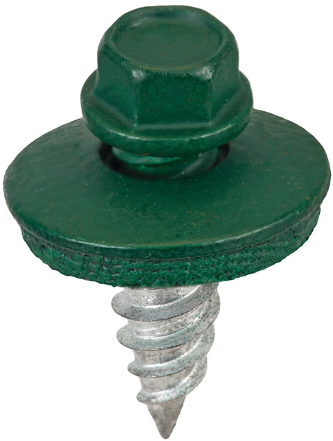 Acorn International SW-SS1234FG250 Stitch Screw, #12 Thread, High-Low Thread, Hex Drive, Forest Green, 250/BAG