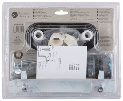 Boston Harbor PF4233 Lavatory Faucet, 1.5 gpm, 2-Faucet Handle, ABS, Chrome Plated, Lever Handle