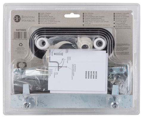 Boston Harbor PF4232 Lavatory Faucet, 1.5 gpm, 2-Faucet Handle, ABS, Chrome Plated, Lever Handle