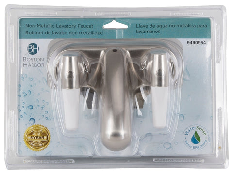 Boston Harbor JY-4212PLQBN Lavatory Faucet, 1.5 gpm, 2-Faucet Handle, Brushed Nickel, Lever Handle