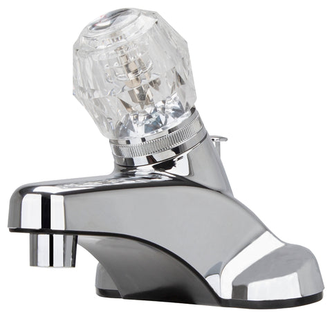 Boston Harbor PF4101S-P Lavatory Faucet, 1.5 gpm, 1-Faucet Handle, Plastic, Chrome Plated, Round Handle