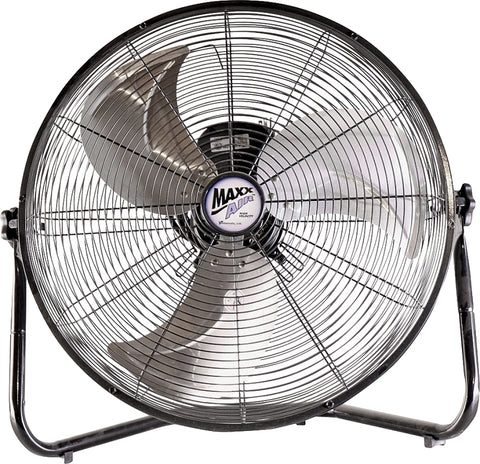 MaxxAir HVFF 20 High-Velocity Floor Fan, 120 V, 20 in Dia Blade, 3-Speed, 1500 to 2250 cfm Air, Black