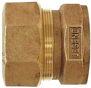 Legend T-4355NL Series 313-174NL Pipe Coupling, 3/4 in, Compression x FNPT, Bronze, 100 psi Pressure