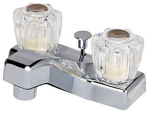 Boston Harbor PF4201A-P Lavatory Faucet, 1.5 gpm, 2-Faucet Handle, Chrome Plated, Round Handle