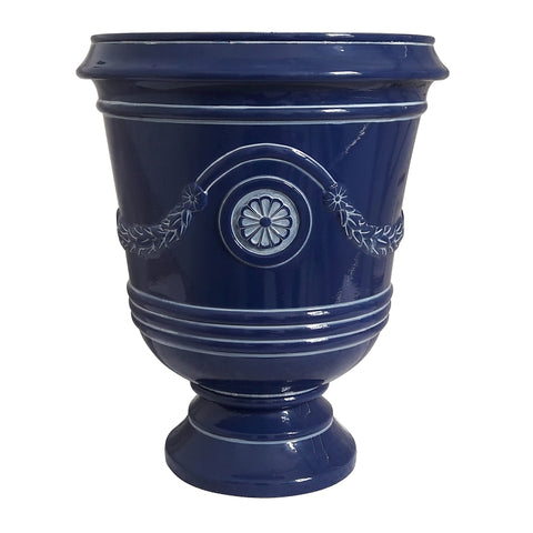 Southern Patio CMX-064725 Urn Planter, 18 in H, 15-1/2 in W, 15-1/2 in D, Resin, Navy