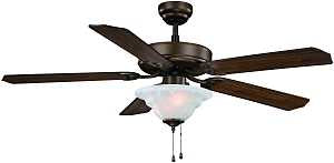 Boston Harbor CF-B552-ORB Ceiling Fan, 5-Blade, Oak or Walnut Blade, 52 in Sweep, MDF Blade, 3-Speed