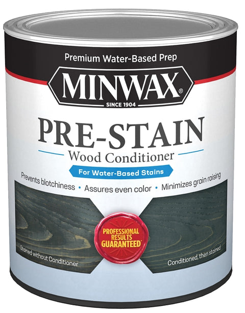 Minwax 61851 Pre-Stain Wood Conditioner, 100 to 125 sq-ft Coverage Area, Water Base, Clear, Liquid, 1 qt Can