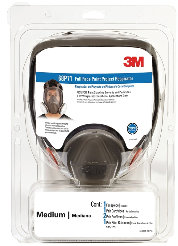 3M TEKK Protection 68P71PA1-A/68P71 Full Face Paint Respirator, M