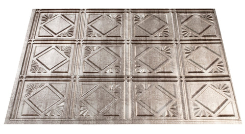 Fasade D6121 Backsplash Panel, 24 in L, 18 in W, Thermoplastic, Silver, Pack of 5
