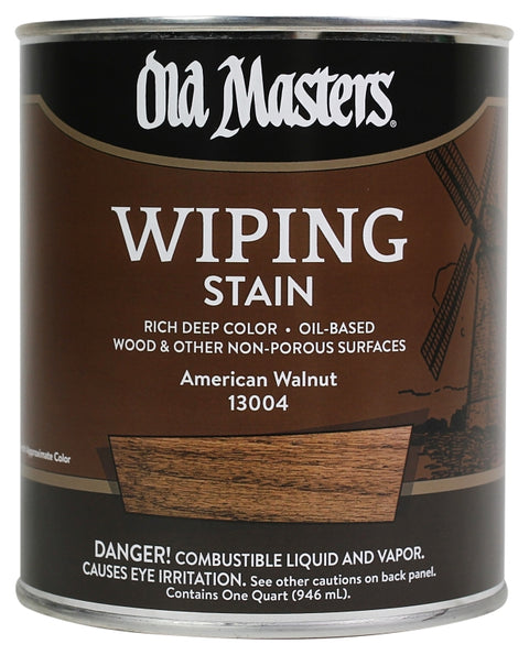 Old Masters 13004 Wiping Stain, American Walnut, Liquid, 1 qt, Can