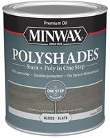 Minwax PolyShades 614984444 Interior Wood Stain, Gloss, Slate, Liquid, 1 qt