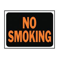 Hy-Ko Hy-Glo Series 3013 Identification Sign, Rectangular, NO SMOKING, Fluorescent Orange Legend, Black Background, Pack of 10 