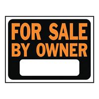 Hy-Ko Hy-Glo Series 3007 Identification Sign, For Sale By Owner, Fluorescent Orange Legend, Plastic, Pack of 10 