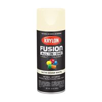 Krylon K02737007 Spray Paint, Satin, Dover White, 12 oz, Can 