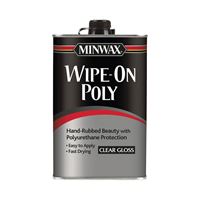 Minwax 40900000 Wipe-On Polyurethane, Gloss, Liquid, Clear, 1 pt, Can 