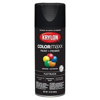 Krylon K05546007 Enamel Spray Paint, Flat, Black, 12 oz, Can 