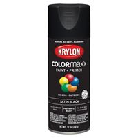 Krylon K05557007 Enamel Spray Paint, Satin, Black, 12 oz, Can 