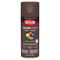 Krylon K05569007 Enamel Spray Paint, Satin, Leather Brown, 12 oz, Can 
