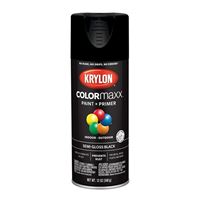 Krylon K05579007 Enamel Spray Paint, Semi-Gloss, Black, 12 oz, Can 