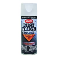 Krylon Rust Tough K09219007 Rust Preventative Spray Paint, Flat, White, 12 oz, Can 