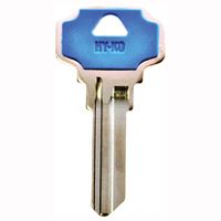Hy-Ko 13005DE6 Key Blank, Brass/Plastic, Nickel, For: Dexter Cabinet, House Locks and Padlocks, Pack of 5 