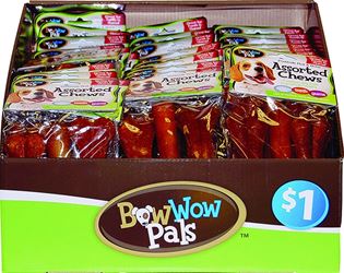 Bow Wow Pals 8825 Assorted Shape Pet Bone Chew, 3 Pack 