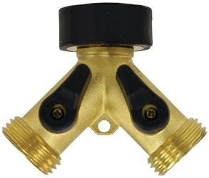 Gilmour 813004-1001 Two-Way Connector, MGHT, Brass, Bronze 