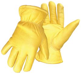 Boss 7185L Gloves, Mens, L, Elastic Cuff, Yellow 