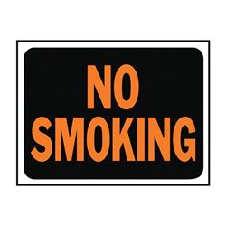 Hy-Ko Hy-Glo Series 3013 Identification Sign, Rectangular, NO SMOKING, Fluorescent Orange Legend, Black Background, Pack of 10 