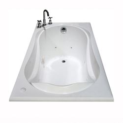 Maax Cocoon 6032 Series 102722-091-001 Bathtub, 40 to 52 gal, 59-7/8 in L, 31-7/8 in W, 20-1/2 in H, Acrylic, White 