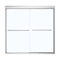 Maax Aura 135661-900-084000 Bathtub Door, Semi Frame, Clear Glass, Bypass/Sliding Door, 1/4 in Glass 