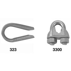 Campbell T7670489 Wire Rope Clip, Malleable Iron, Electro-Galvanized 