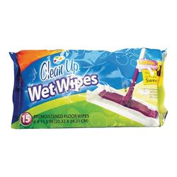 FLP Clean-Up 8863 Wet Floor Wipes, 8 in L, 11-1/2 in W, Pack of 16 
