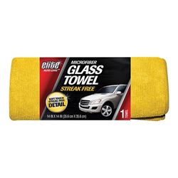 FLP 8904 Glass and Windshield Towel, 14 x 14 in, Microfiber Cloth, Yellow 