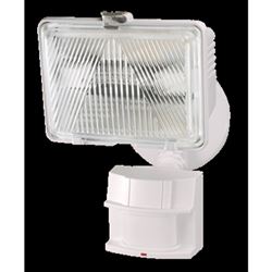 Heath Zenith HZ-5525-WH Motion Activated Security Light, 120 V, 1-Lamp, Halogen Lamp, Metal/Plastic Fixture 
