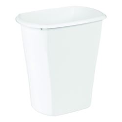 Sterilite 10528006 Waste Basket, 5.5 gal Capacity, White, 15-7/8 in H, Pack of 6 