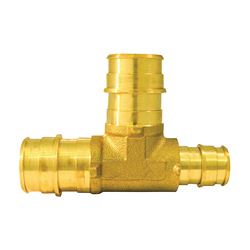 Apollo Expansion Series EPXT341234 Reducing Pipe Tee, 3/4 x 1/2 x 3/4 in, Barb, Brass, 200 psi Pressure 