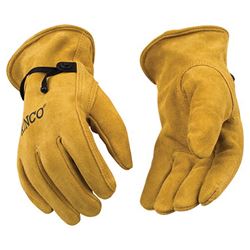 Kinco 50BT-XL Driver Gloves, Mens, XL, Keystone Thumb, Ball and Tape Cuff, Suede Cowhide Leather, Gold 