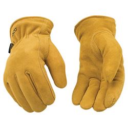 Kinco 81-L Driver Gloves, Mens, L, Keystone Thumb, Easy-On Cuff, Grain Buffalo Leather, Gold 