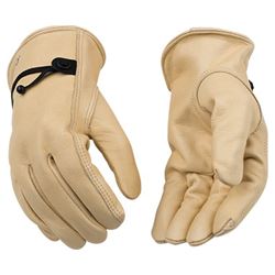 Kinco 99-M Driver Gloves, Mens, M, Keystone Thumb, Ball and Tape Cuff, Cowhide Leather, Tan 