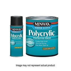 Minwax Polycrylic 211114444 Waterbased Polyurethane, Ultra Flat, Liquid, 0.5 pt 