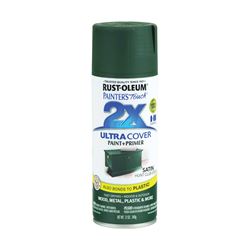 Rust-Oleum Painters Touch 2X Ultra Cover 334072 Spray Paint, Satin, Hunt Green Club, 12 oz, Aerosol Can 